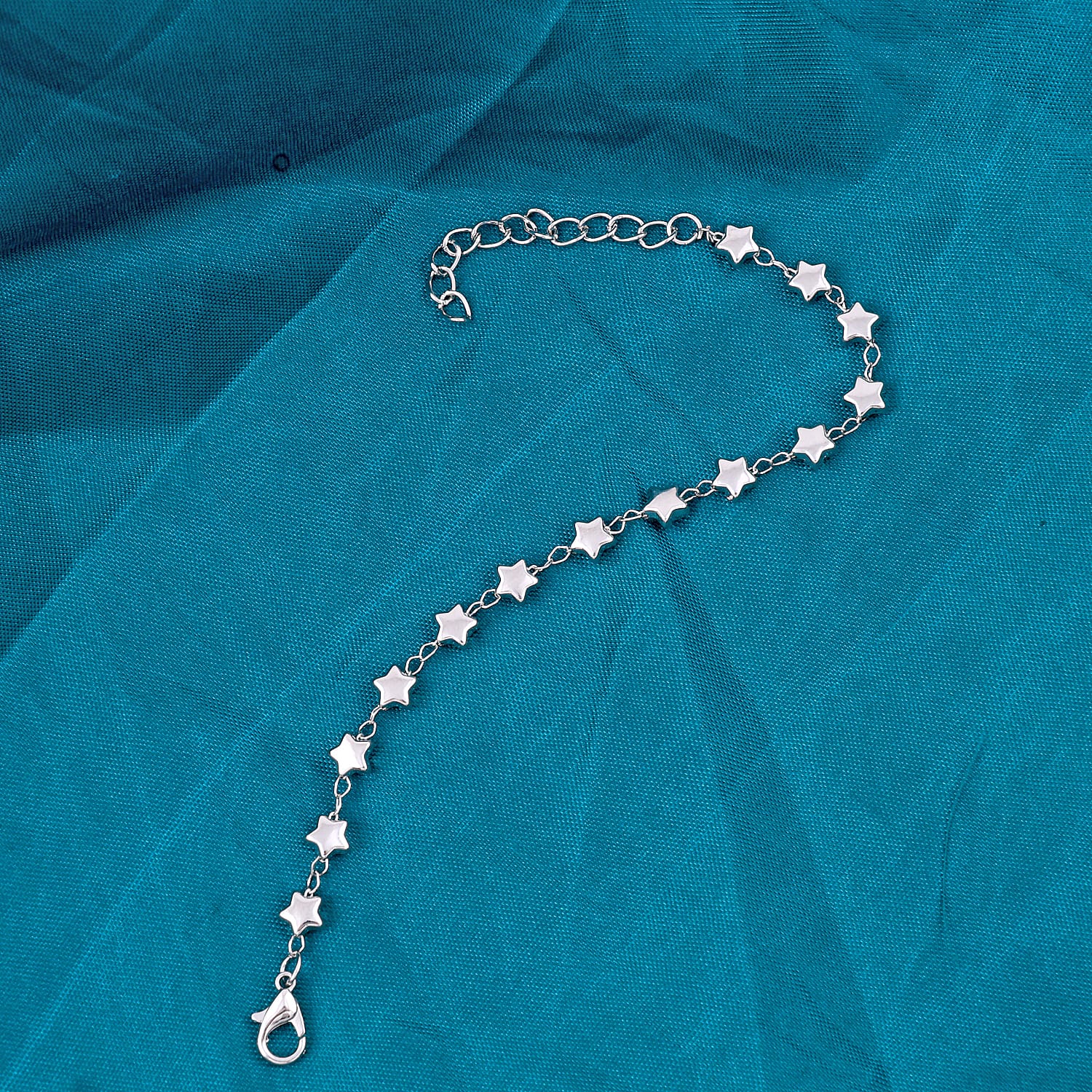 Silver Plated Eye Drop Design Chain Bracelet