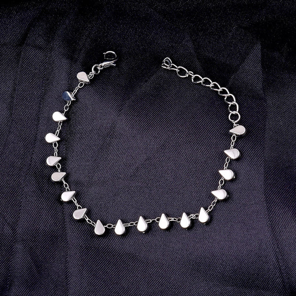 Silver Plated Eye Drop Design Chain Bracelet