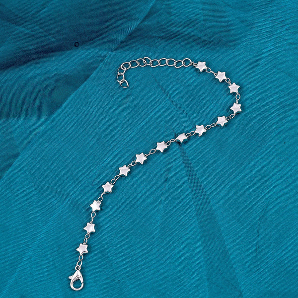 Silver Plated Eye Drop Design Chain Bracelet