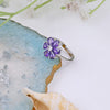 Pretty Purple Crystal Flower Ring