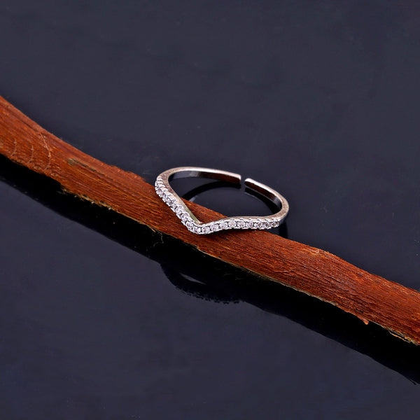 Zircon V-Shaped Eternity Ring