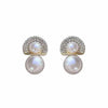 Tiny Peacock Design Double Pearl Earring