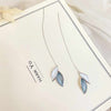 Leaf Design Long Chain Tassel Earring