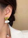 Green Mini Double Bell Drop Earring