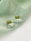 Green Mini Double Bell Drop Earring