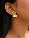 Green Mini Double Bell Drop Earring