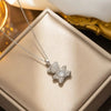 Silver small teddy stone necklace
