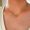 Golden heart chain necklace pendant