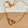 Golden heart chain necklace pendant