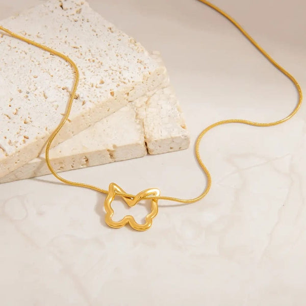Golden chain butterfly type necklace