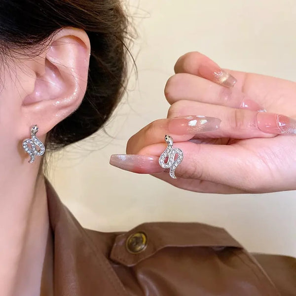 Silver Small Snake Earring