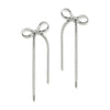 Silver Plated Bow Chain Type Long Earring