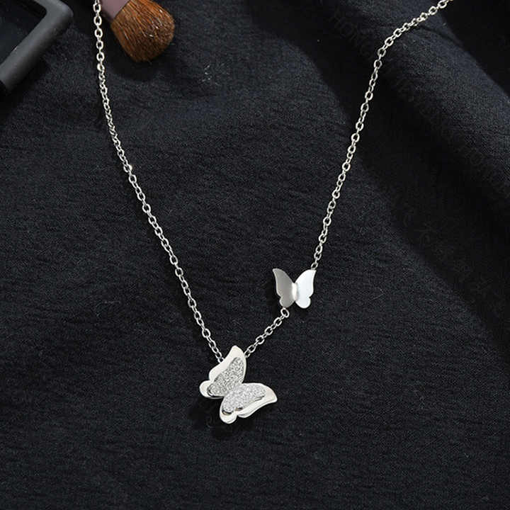 Silver Plated Shiny Butterfly necklace