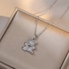Silver small teddy stone necklace