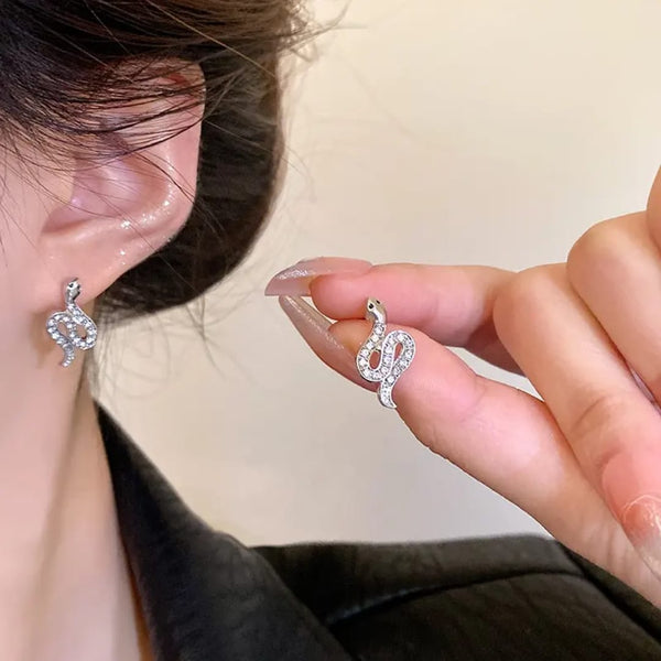 Silver Small Snake Earring