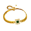 Luxury Green Stone Gold Chain Bracelet
