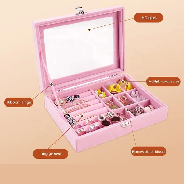 Minimalist velvet jewelry box