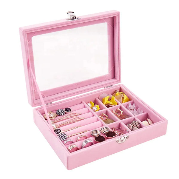 Minimalist velvet jewelry box