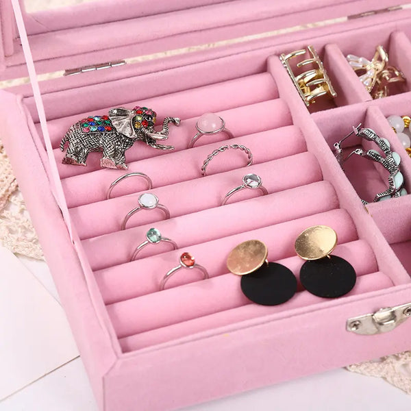 Minimalist velvet jewelry box