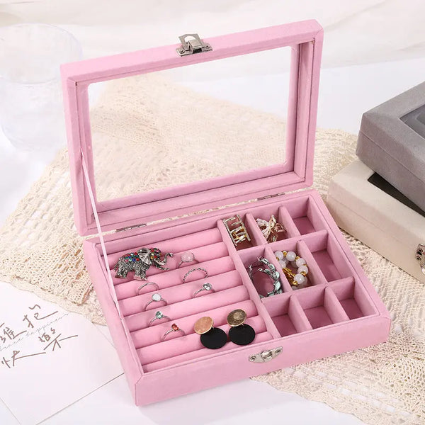 Minimalist velvet jewelry box