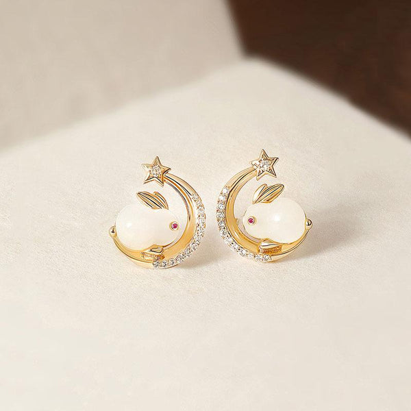 Moon Star Rabbit Earrings