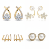 Combo Of 4 Rhinestone Pearl Earrings