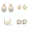 Pack Of 2 Golden Pearl Earrings