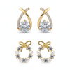 Pack Of 2 Golden Bow Earring