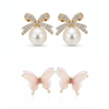 Pack Of 2 Butterfly & Bow Earring
