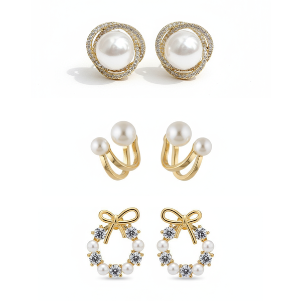 Pack Of 3 Fahionable Golden Earring