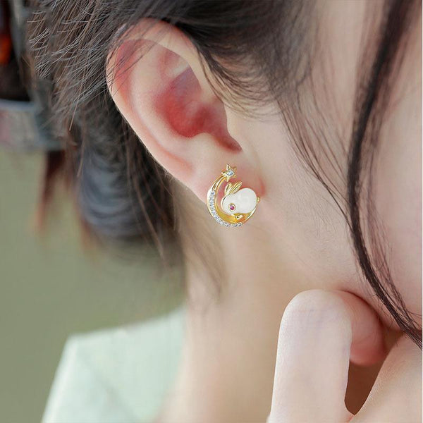 Moon Star Rabbit Earrings