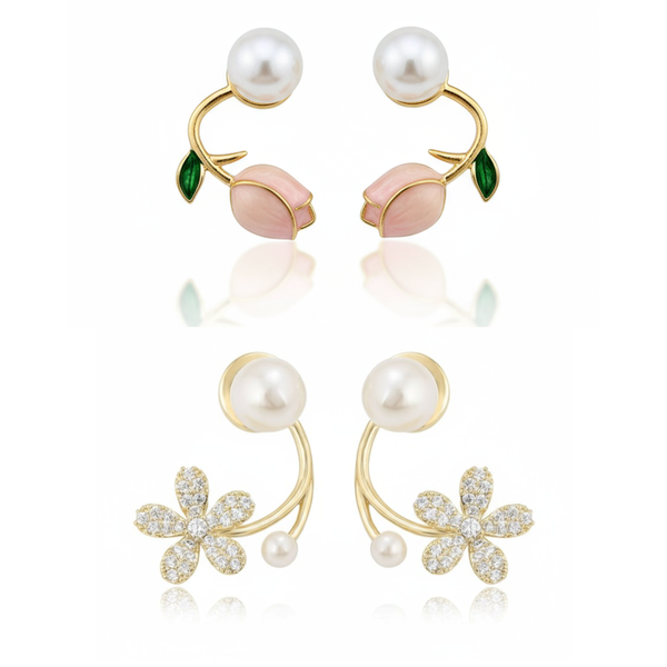 Combo Of 2 Fancy Gold Plated Earrings