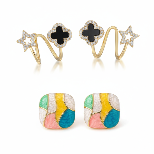 Pack Of 2 Stud Earring