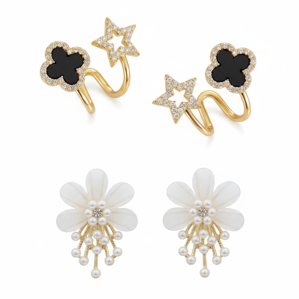 Combo Of 2 Flower Stud Earring