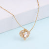 Rose Gold Zircon Heart Necklace