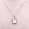 Light Pink Crystal Square Necklace