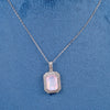 Light Pink Crystal Square Necklace
