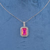 Pink Crystal Square Necklace