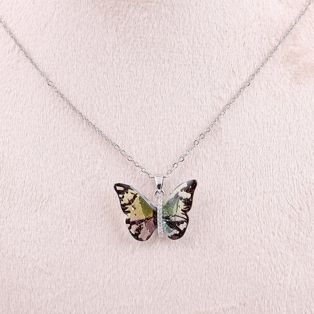 Multi Colour Butterfly Necklace