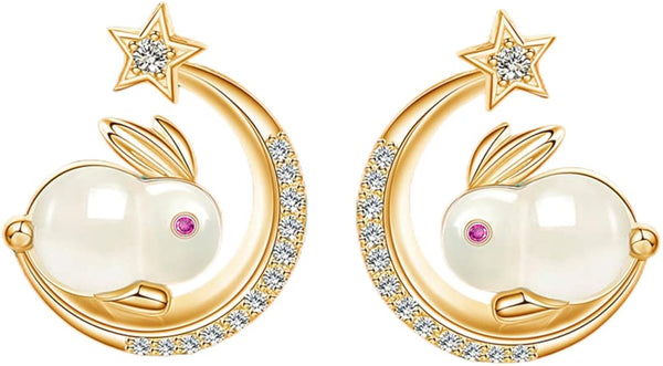 Moon Star Rabbit Earrings