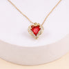Red Zircon Heart Necklace