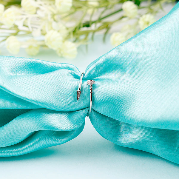 Silver Clear Zircon Adjustable Rings