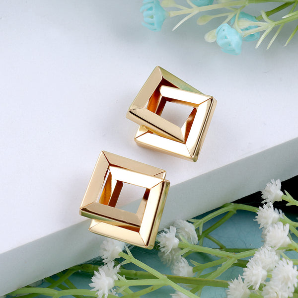 Geometric Double Square Stud Earrings