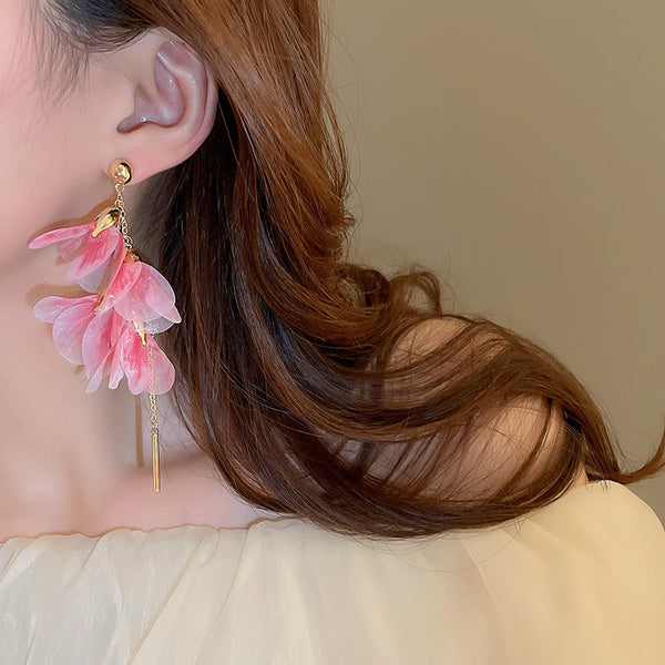 Pink Petal Drop Earring