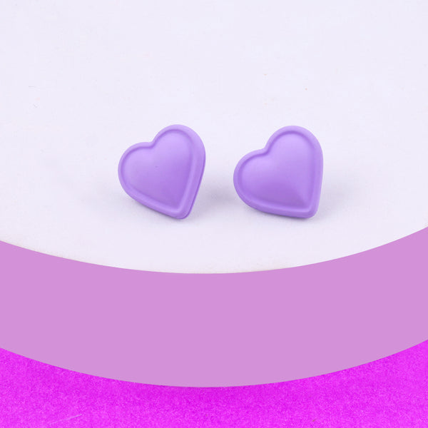Levender Heart Stud Earrings
