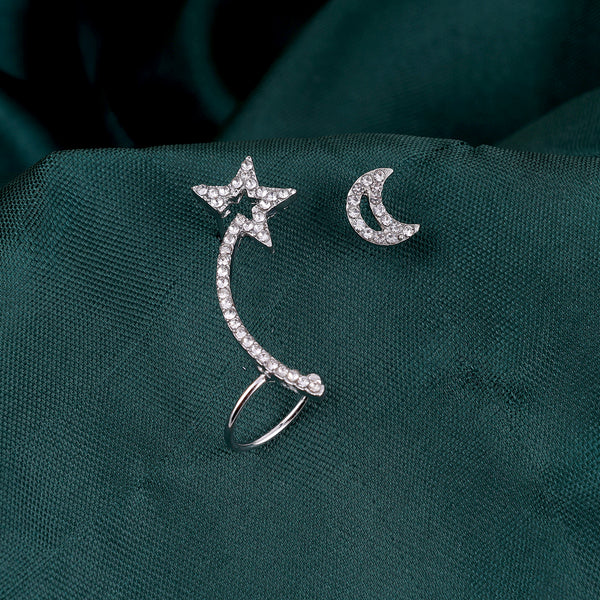 Ear Wrap Moon And Star Earring