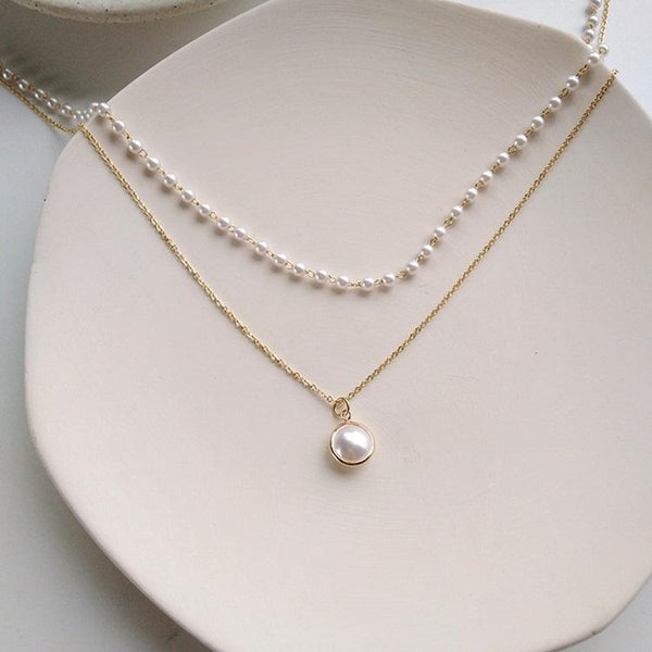 Tiny Pearl Beaded Necklace