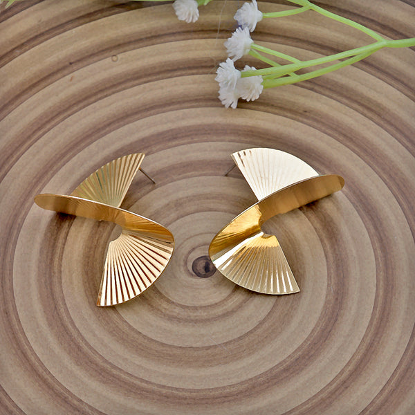 Irregular Spiral Fan Blade Earrings