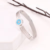 Cubic Zirconia Silver Plated Kada Bracelet