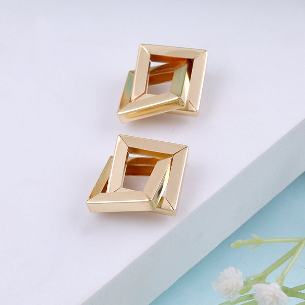 Geometric Double Square Stud Earrings